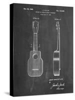 PP1117-Chalkboard Ukulele Patent Poster-Cole Borders-Stretched Canvas
