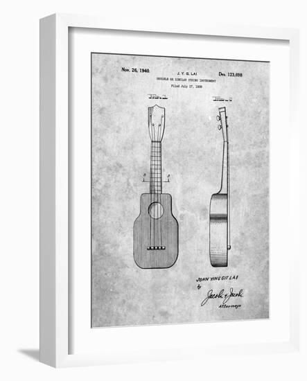 PP1117-Slate Ukulele Patent Poster-Cole Borders-Framed Giclee Print