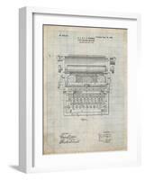 PP1118-Antique Grid Parchment Underwood Typewriter Patent Poster-Cole Borders-Framed Giclee Print