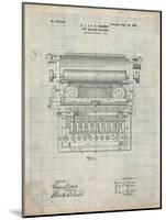 PP1118-Antique Grid Parchment Underwood Typewriter Patent Poster-Cole Borders-Mounted Giclee Print