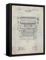 PP1118-Antique Grid Parchment Underwood Typewriter Patent Poster-Cole Borders-Framed Stretched Canvas