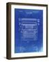 PP1118-Faded Blueprint Underwood Typewriter Patent Poster-Cole Borders-Framed Giclee Print