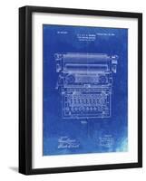 PP1118-Faded Blueprint Underwood Typewriter Patent Poster-Cole Borders-Framed Giclee Print