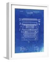 PP1118-Faded Blueprint Underwood Typewriter Patent Poster-Cole Borders-Framed Giclee Print