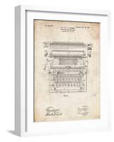 PP1118-Vintage Parchment Underwood Typewriter Patent Poster-Cole Borders-Framed Giclee Print