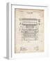 PP1118-Vintage Parchment Underwood Typewriter Patent Poster-Cole Borders-Framed Giclee Print