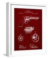 PP1119-Burgundy US Firearms Single Action Army Revolver Patent Poster-Cole Borders-Framed Giclee Print