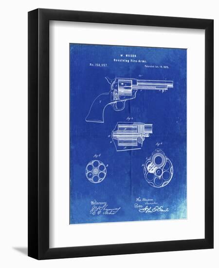 PP1119-Faded Blueprint US Firearms Single Action Army Revolver Patent Poster-Cole Borders-Framed Giclee Print