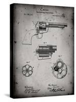 PP1119-Faded Grey US Firearms Single Action Army Revolver Patent Poster-Cole Borders-Stretched Canvas