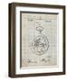 PP112-Antique Grid Parchment U.S. Watch Co. Pocket Watch Patent Poster-Cole Borders-Framed Giclee Print