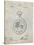 PP112-Antique Grid Parchment U.S. Watch Co. Pocket Watch Patent Poster-Cole Borders-Stretched Canvas