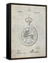 PP112-Antique Grid Parchment U.S. Watch Co. Pocket Watch Patent Poster-Cole Borders-Framed Stretched Canvas