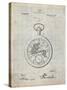 PP112-Antique Grid Parchment U.S. Watch Co. Pocket Watch Patent Poster-Cole Borders-Stretched Canvas