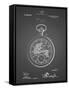 PP112-Black Grid U.S. Watch Co. Pocket Watch Patent Poster-Cole Borders-Framed Stretched Canvas