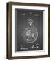 PP112-Black Grid U.S. Watch Co. Pocket Watch Patent Poster-Cole Borders-Framed Giclee Print