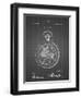 PP112-Black Grid U.S. Watch Co. Pocket Watch Patent Poster-Cole Borders-Framed Giclee Print