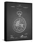 PP112-Black Grid U.S. Watch Co. Pocket Watch Patent Poster-Cole Borders-Framed Stretched Canvas