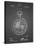 PP112-Black Grid U.S. Watch Co. Pocket Watch Patent Poster-Cole Borders-Stretched Canvas