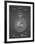 PP112-Black Grid U.S. Watch Co. Pocket Watch Patent Poster-Cole Borders-Framed Giclee Print