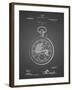 PP112-Black Grid U.S. Watch Co. Pocket Watch Patent Poster-Cole Borders-Framed Giclee Print