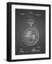 PP112-Black Grid U.S. Watch Co. Pocket Watch Patent Poster-Cole Borders-Framed Giclee Print