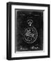 PP112-Black Grunge U.S. Watch Co. Pocket Watch Patent Poster-Cole Borders-Framed Giclee Print