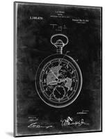 PP112-Black Grunge U.S. Watch Co. Pocket Watch Patent Poster-Cole Borders-Mounted Giclee Print