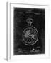 PP112-Black Grunge U.S. Watch Co. Pocket Watch Patent Poster-Cole Borders-Framed Giclee Print