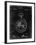 PP112-Black Grunge U.S. Watch Co. Pocket Watch Patent Poster-Cole Borders-Framed Giclee Print