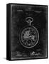 PP112-Black Grunge U.S. Watch Co. Pocket Watch Patent Poster-Cole Borders-Framed Stretched Canvas