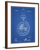 PP112-Blueprint U.S. Watch Co. Pocket Watch Patent Poster-Cole Borders-Framed Giclee Print