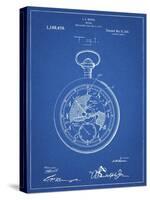 PP112-Blueprint U.S. Watch Co. Pocket Watch Patent Poster-Cole Borders-Stretched Canvas