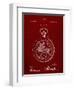 PP112-Burgundy U.S. Watch Co. Pocket Watch Patent Poster-Cole Borders-Framed Giclee Print
