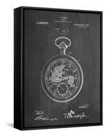 PP112-Chalkboard U.S. Watch Co. Pocket Watch Patent Poster-Cole Borders-Framed Stretched Canvas