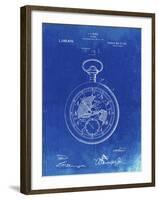 PP112-Faded Blueprint U.S. Watch Co. Pocket Watch Patent Poster-Cole Borders-Framed Giclee Print