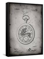 PP112-Faded Grey U.S. Watch Co. Pocket Watch Patent Poster-Cole Borders-Framed Stretched Canvas