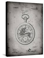 PP112-Faded Grey U.S. Watch Co. Pocket Watch Patent Poster-Cole Borders-Stretched Canvas