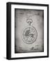 PP112-Faded Grey U.S. Watch Co. Pocket Watch Patent Poster-Cole Borders-Framed Giclee Print