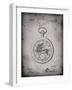 PP112-Faded Grey U.S. Watch Co. Pocket Watch Patent Poster-Cole Borders-Framed Giclee Print