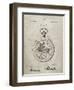 PP112-Sandstone U.S. Watch Co. Pocket Watch Patent Poster-Cole Borders-Framed Giclee Print