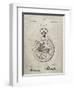 PP112-Sandstone U.S. Watch Co. Pocket Watch Patent Poster-Cole Borders-Framed Giclee Print