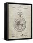 PP112-Sandstone U.S. Watch Co. Pocket Watch Patent Poster-Cole Borders-Framed Stretched Canvas