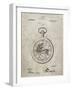 PP112-Sandstone U.S. Watch Co. Pocket Watch Patent Poster-Cole Borders-Framed Giclee Print