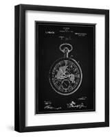 PP112-Vintage Black U.S. Watch Co. Pocket Watch Patent Poster-Cole Borders-Framed Premium Giclee Print