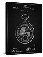 PP112-Vintage Black U.S. Watch Co. Pocket Watch Patent Poster-Cole Borders-Stretched Canvas