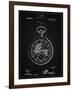 PP112-Vintage Black U.S. Watch Co. Pocket Watch Patent Poster-Cole Borders-Framed Giclee Print