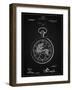 PP112-Vintage Black U.S. Watch Co. Pocket Watch Patent Poster-Cole Borders-Framed Giclee Print