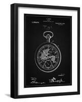 PP112-Vintage Black U.S. Watch Co. Pocket Watch Patent Poster-Cole Borders-Framed Giclee Print