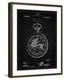 PP112-Vintage Black U.S. Watch Co. Pocket Watch Patent Poster-Cole Borders-Framed Giclee Print