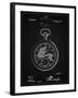 PP112-Vintage Black U.S. Watch Co. Pocket Watch Patent Poster-Cole Borders-Framed Giclee Print